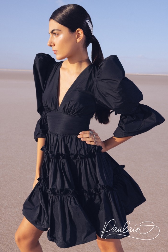 Fantasy mini dress made of taffeta in the spirit of neo-romanticism- BETA | Paulain