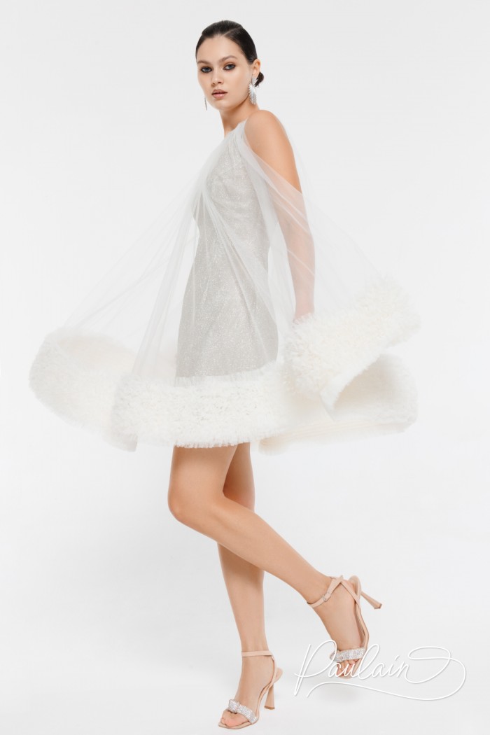 A delicate voluminous mini dress with a sparkling base- LILU | Paulain