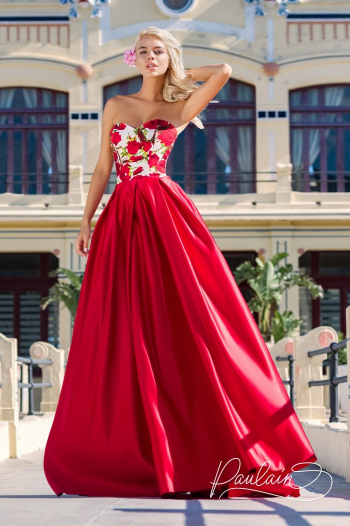 Passionate evening dress with extravagant print - ARGENTINA | Paulain