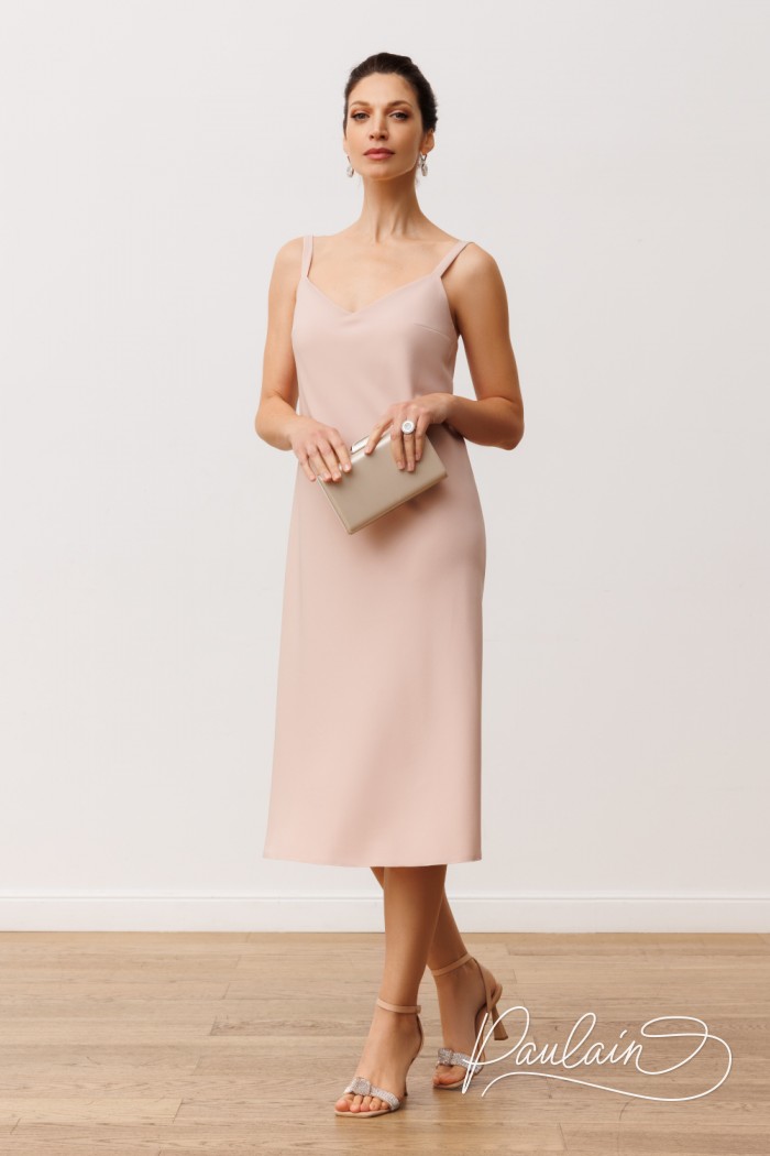 Women's set made of soft crepe, consisting of a slip dress and a lightweight coat- DAYAN | Paulain