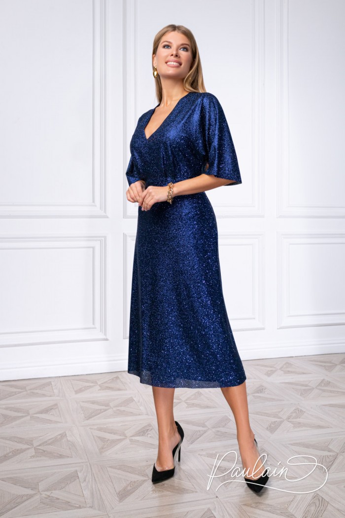 A chic cocktail dress made of glitter jersey - BAILE | Paulain