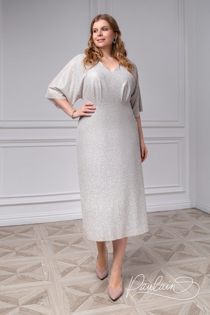 Fitted cocktail dress in glitter-coated knit - BAILE | Paulain