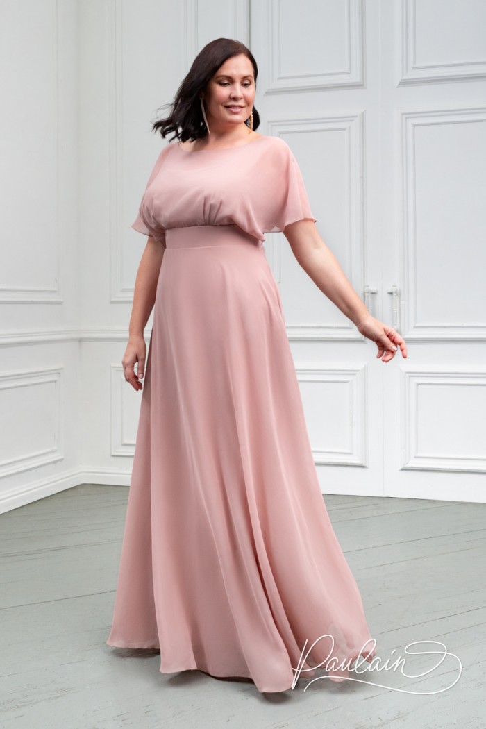 Long dress made of light georgette with a high waistline - LETTA Maxi | Paulain